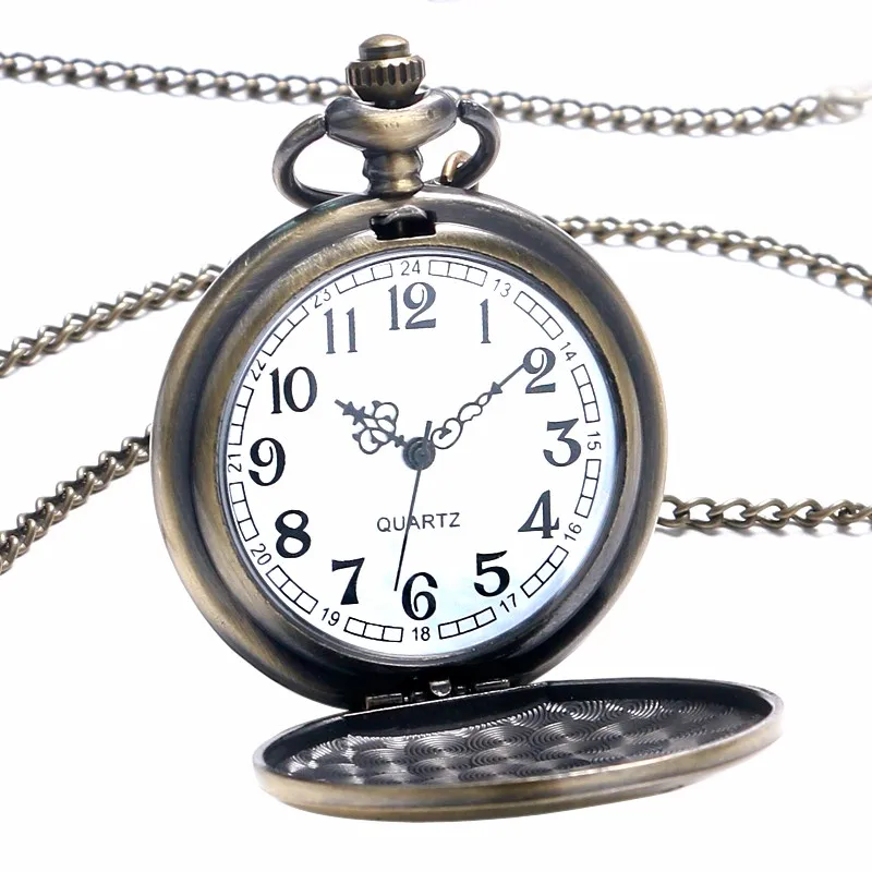 Cool Retro Necklace Bronze Gift Kids Pocket Watch Cute Pyramid Pattern Women 3