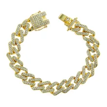 Модный золотой мужской браслет в стиле хип-хоп с Кубой, мужские ювелирные изделия в стиле стимпанк, роскошные аксессуары для рук, цветные стразы