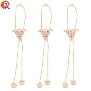 

Cordial Design 20Pcs 13*75MM Rhinestone Chain/Earring Findings/Hand Made/Genuine Gold Plating/DIY Making/Jewelry Accessories