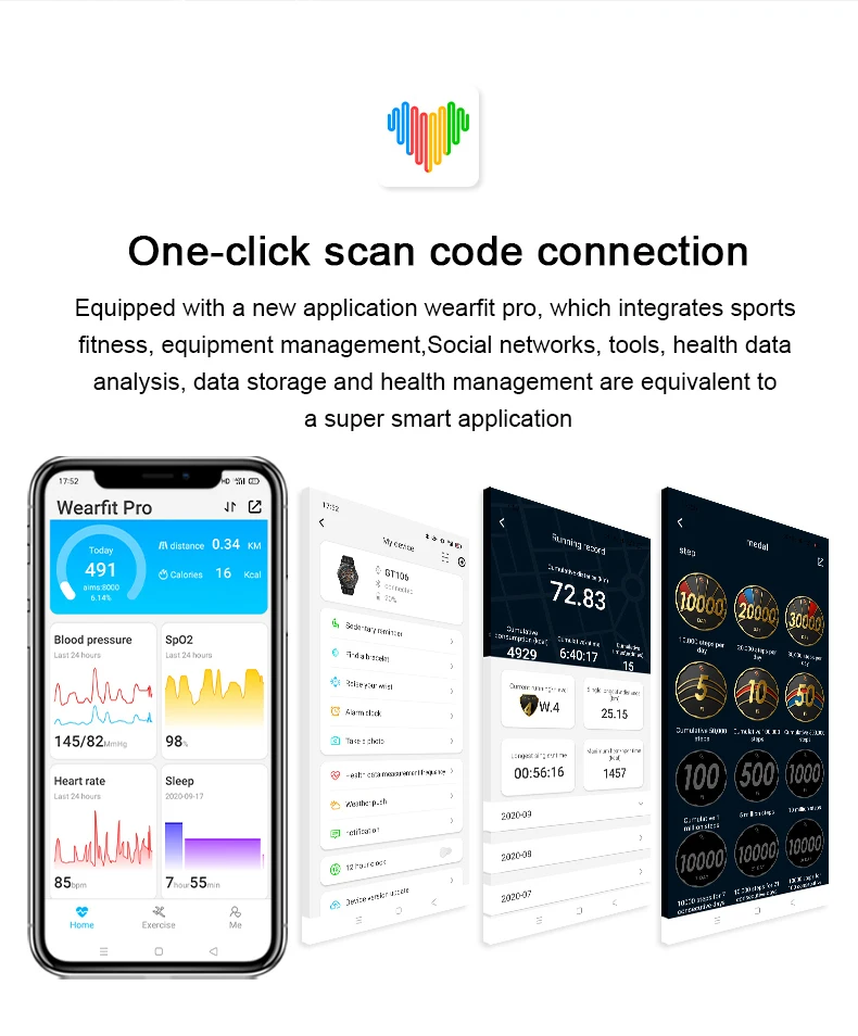 Original M36 Plus 1.8 inch Smart Watch 44MM Bluetooth Call Wireless Charging IP67 Waterproof Music Play Password Lock Smartwatch