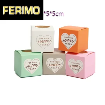 

Facial Tissue Box Pink Orange Green Grey Color Square Favor Boxes With For Your Happy Tears Printed Baby Shower Boxes Paper Box