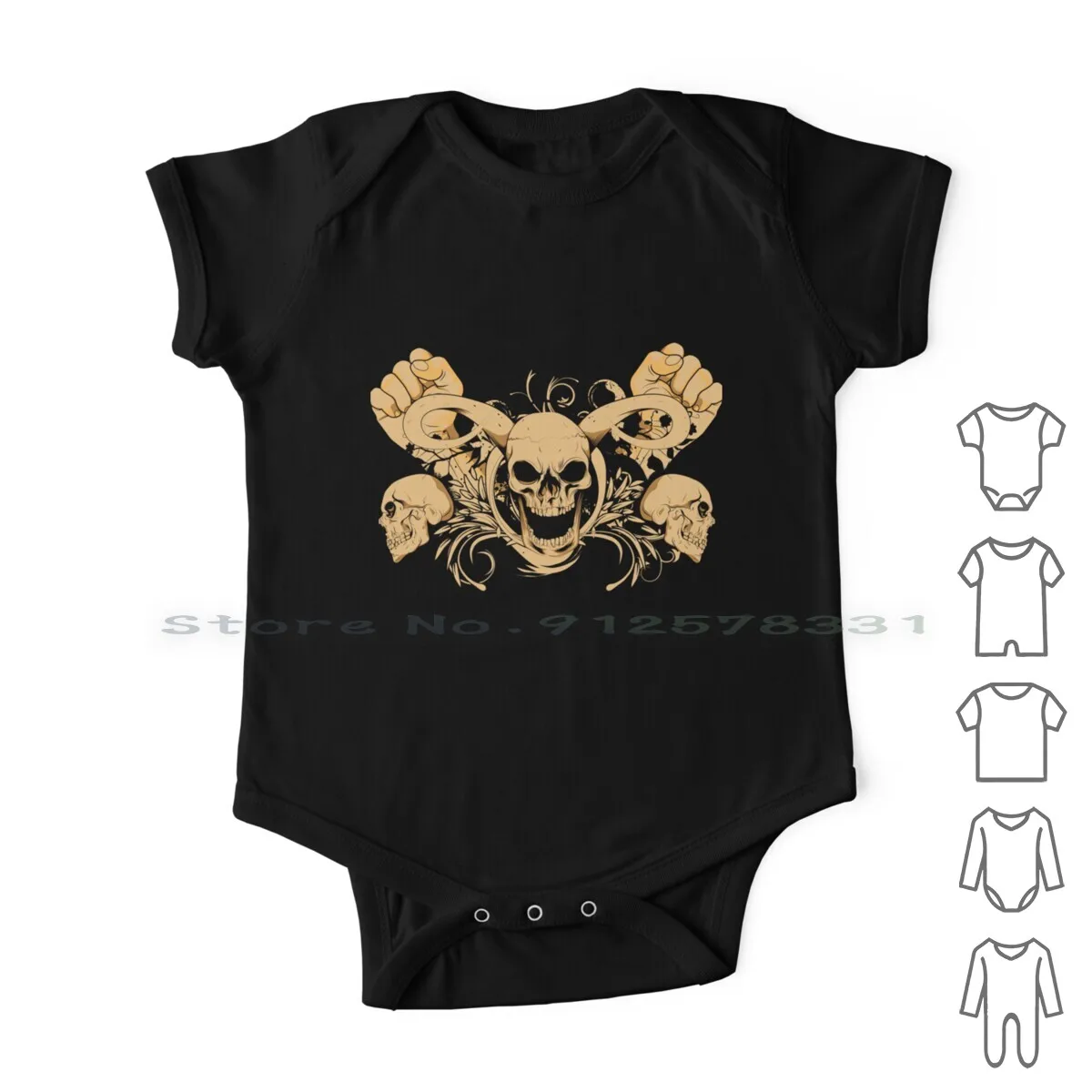 

Power Skull Newborn Baby Clothes Rompers Cotton Jumpsuits Power Skull Skeleton Pirate Skull Mandala Sacred Geometry Vintage