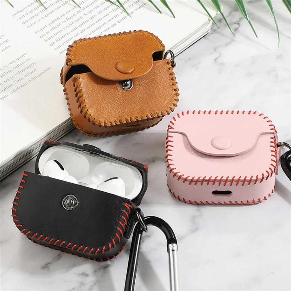 Shockproof Leather Case Protective Cover for Apple AirPods Pro Wireless Earphone Portable Storage Pouch Headphone Case