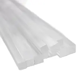 Barre de tige carrée en plastique, 10 pièces, acrylique transparent 3, 4, 5, 6, 8 et 10mm de longueur 500mm 