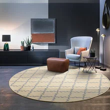 Круглая Форма Ретро Алмазная Треллис площадь коврик плитка с марокканским узором шаг коллекция напольный коврик внутренний наружный коврик