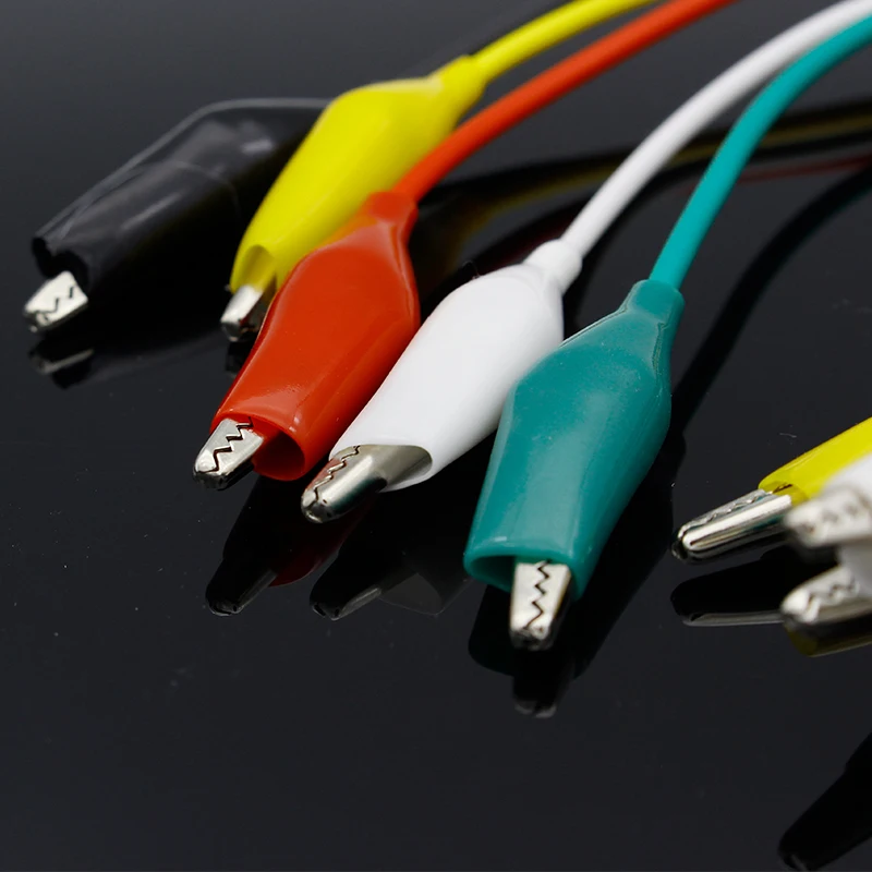 10pcs Alligator Clips Electrical DIY Test Leads Alligator Double-ended Crocodile Clips Roach Clip Test Jumper Wire