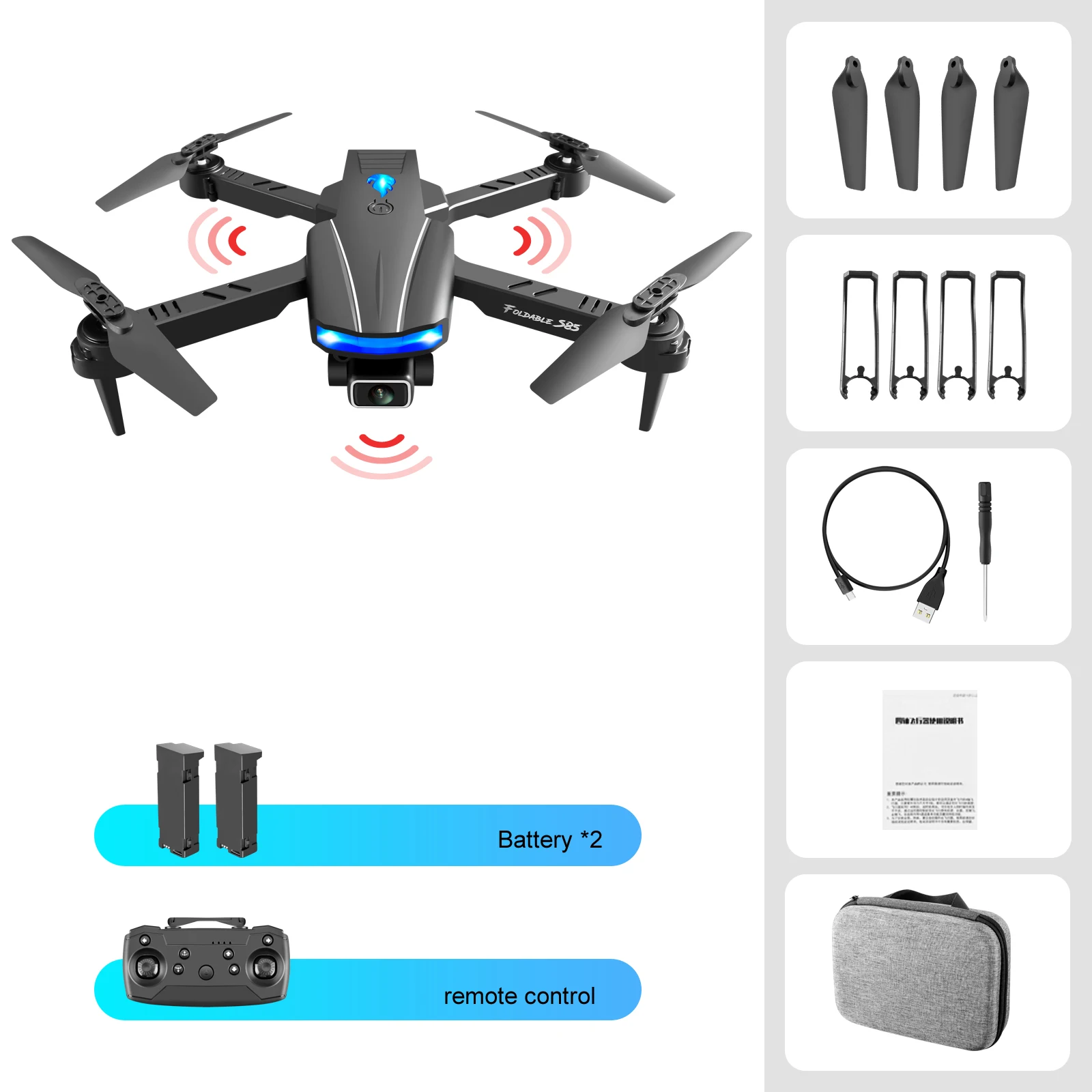 outdoor rc helicopter S85 Pro Quadcopter 4K HD Dual Camera Wifi FPV Drones With Infrared Obstacle Avoidance Rc Helicopter Quadcopter Mini Drone Toys remote control helicopter RC Helicopters