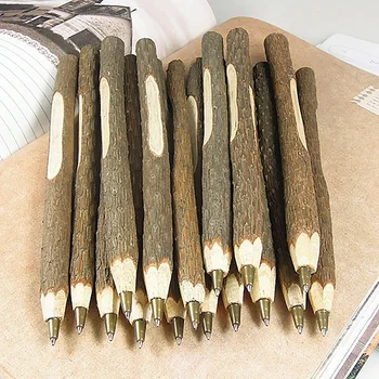 

100 Creative Handmade Wooden Plant Branches Ballpoint Pens,Stationery Materials School Supply