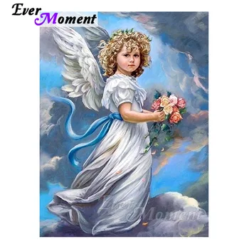 

Ever Moment Diamond Painting Flower Child Angel Full Square Resin Drills Diamond Mosaic Embroidery Handicrafts Decoration 4Y223
