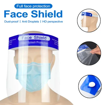 

5PCS Adjustable Face Shield Respirator transparent protective Anti Droplet Dust-proof Full Face Covering anti-fog