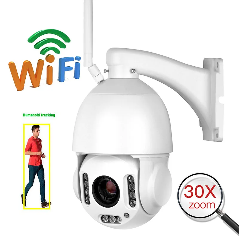 CamHi 2MP Беспроводная 30X ZOOM Humanoid Auto Track IR PTZ скоростная ip камера гуманоидное