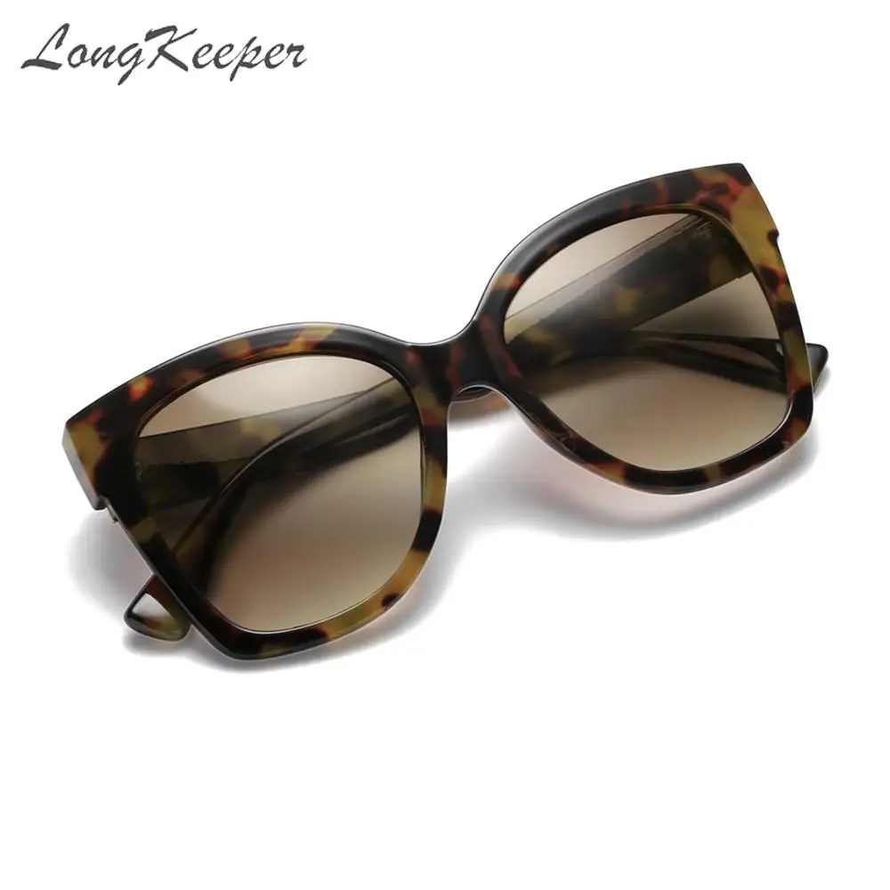 

LongKeeper Brand Designer Cat Eye Sunglasses Women Oversized Frame Vintage Gradient Sun Glasses Oculos Feminino UV400