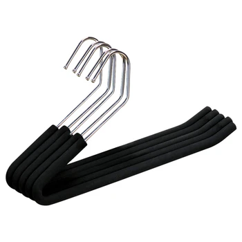 

Open End Trouser Hangers Slack Pant Hanger with Non-Slip Foam Coated Black 5-Pack