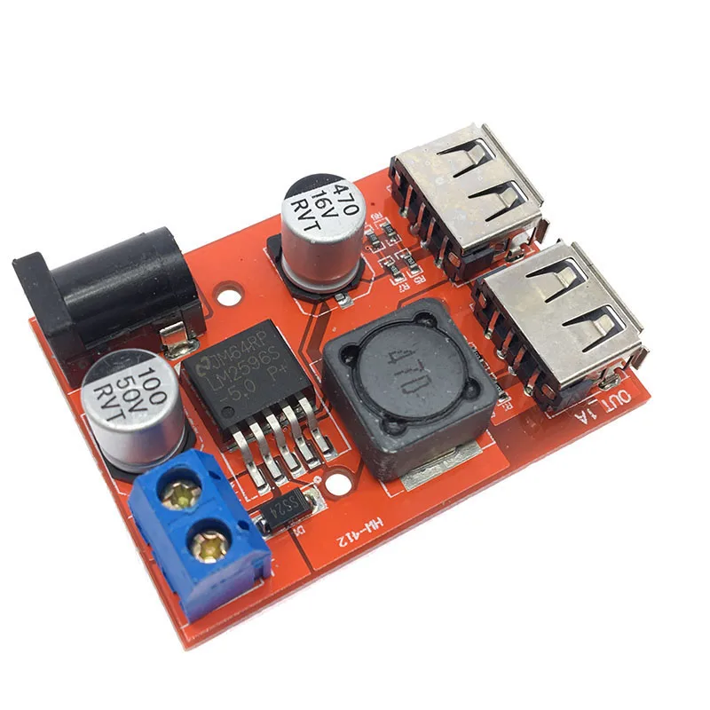 LM2596 LM2596S двойной USB выход 9 В/12 В/24 В/36 в стандартный 5 модуль питания 3A понижающий