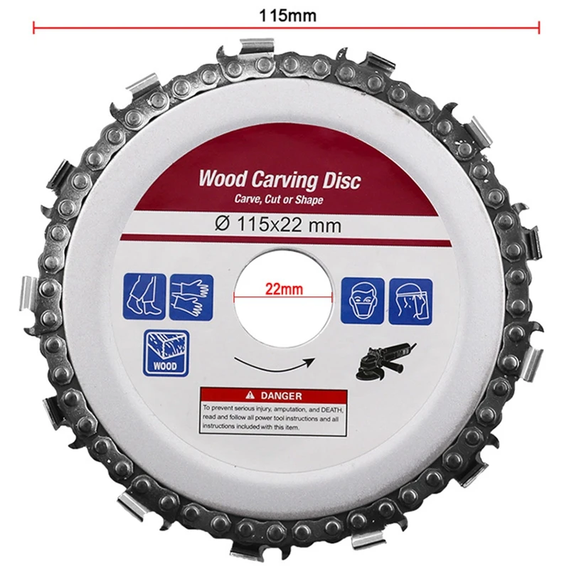 

4.5 Inch Circular Saw Blade Chainsaw Chain Wood Carving Disc Woodworking Angle Grinders Universal For Wood Cutting Discs