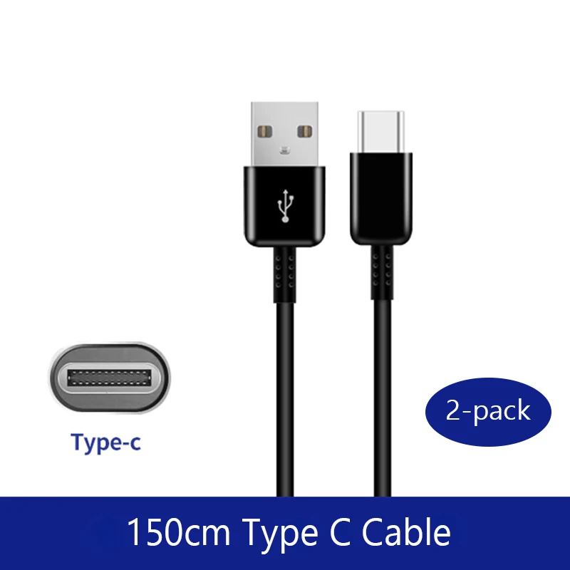 Кабель samsung type-c galaxy, кабель для быстрой зарядки, USB 3,1 type c для samsung S8 s9 Plus note 8 note 9 A7 A70 - Цвет: Two 1.5TC Cables
