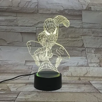 

Marvel Movie Spider-man 3D Lamp Nightlight Wonderful Prize for Festival Multi-color with Remote USB Led Night Light Lamp Lampara