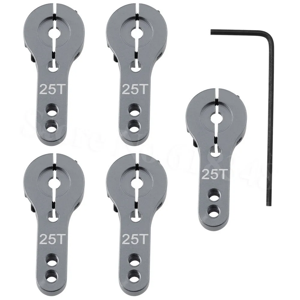 

5pcs CNC Alloy Aluminum Servo Horn 25T For High Torque Standard Servo Motor MG995 MG996R MG946R Model RC Car Robot Boat Airplane