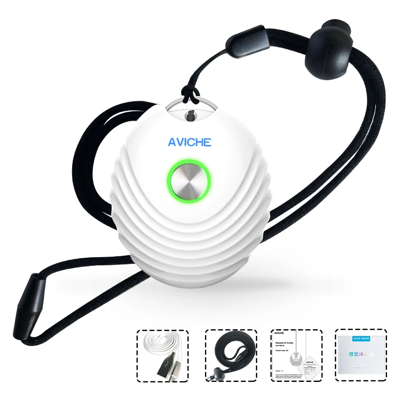 

Personal Wearable Air Purifier Necklace Mini Portable Air Freshener Ionizer Negative Ion Generator Low Noise for Family