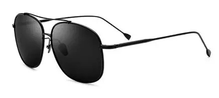 Мужские поляризованные солнцезащитные очки с металлической оправой, черные/Золотые/зеленые линзы, большие очки для вождения для мужчин с коробкой - Цвет линз: Black