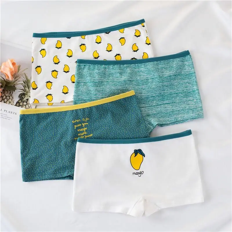 Mango 4 шт./партия трусы для малышей; детское нижнее белье; модные дизайнерские хлопковые трусы для малышей; милые трусы; одежда для детей - Цвет: Mango