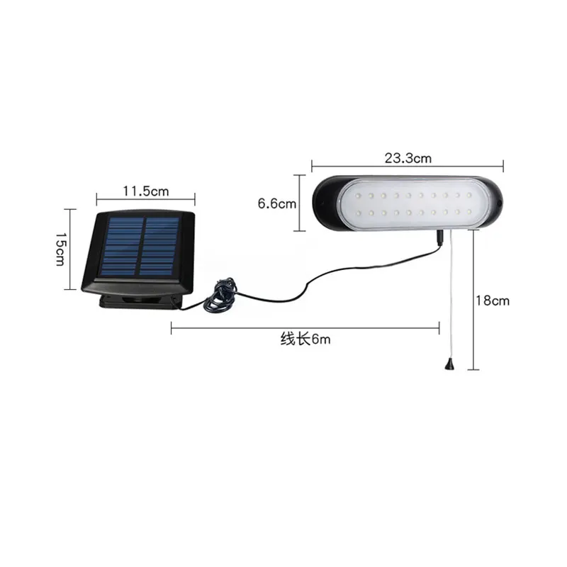 Открытый сад солнечный светильник датчик Водонепроницаемый Солнечный светодиодный настенный светильник с выдвижной провод переключатель безопасности настенный светильник