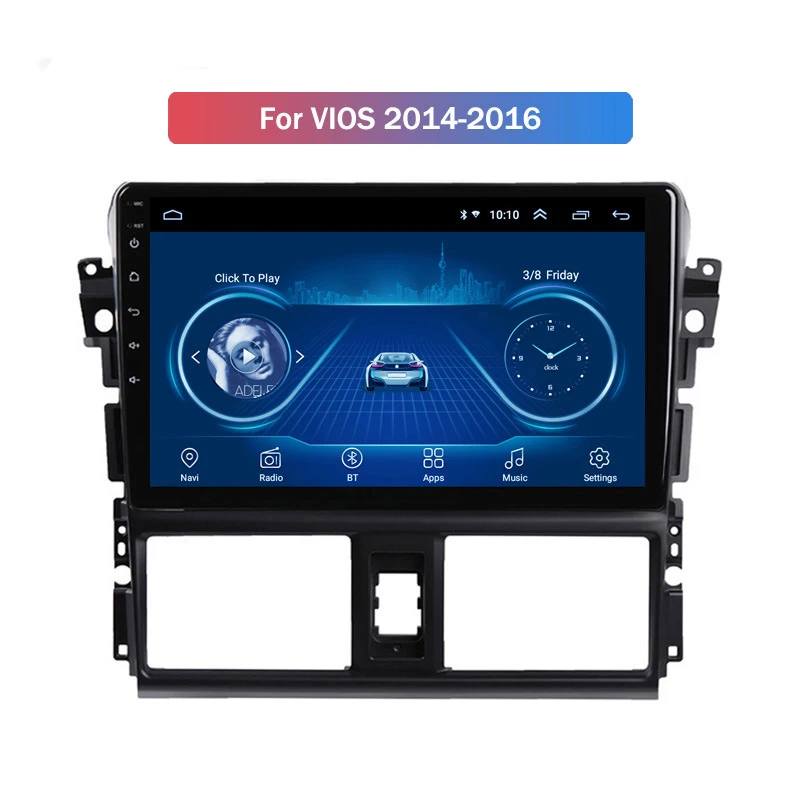 Автомагнитола на Android 8 мультимедийный видеоплеер для Toyota Vios 14-16 Автомобильный GPS