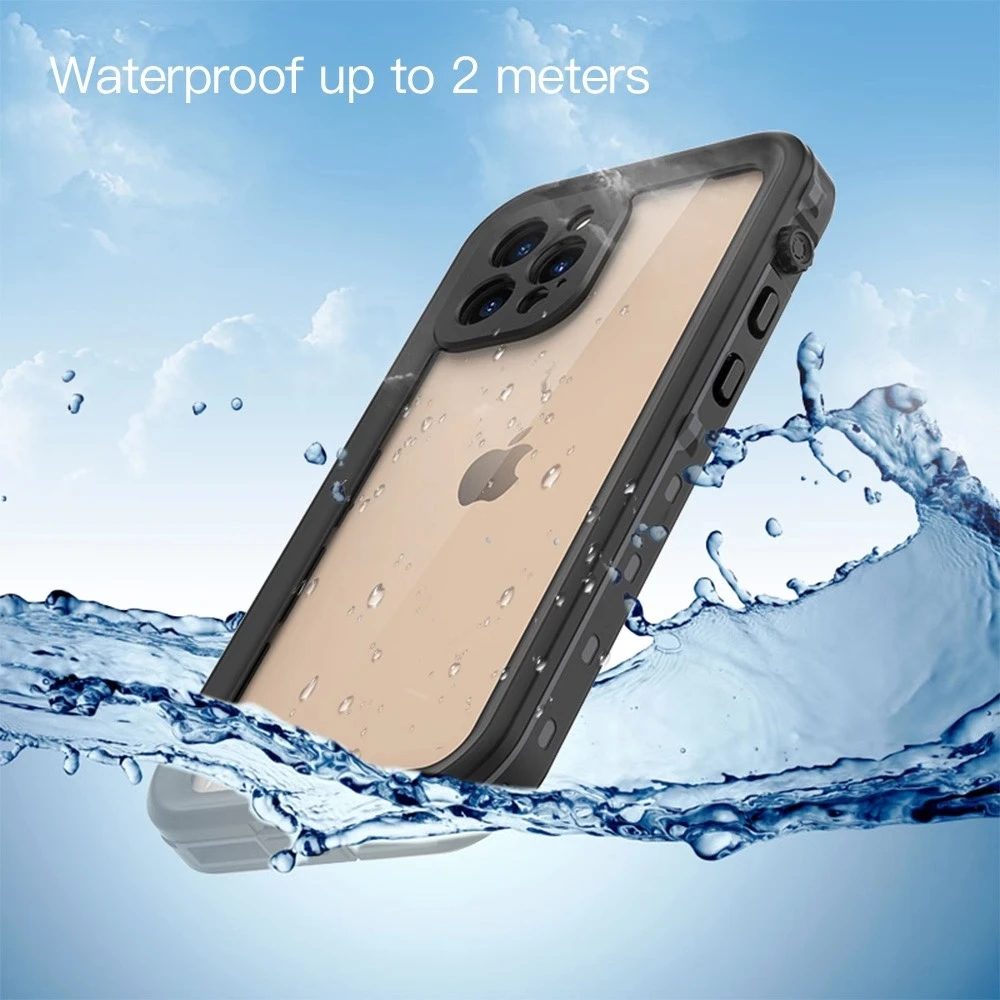 

Shellbox Outdoor Waterproof Mobile Phone Case for iPhone 12 pro max Full Protective Cover for iPhone 12 mini IP68 Diving Case
