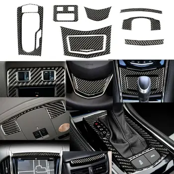 

8PCS Interior Cover Trim Decoration Car Central Console Parts Frame Black