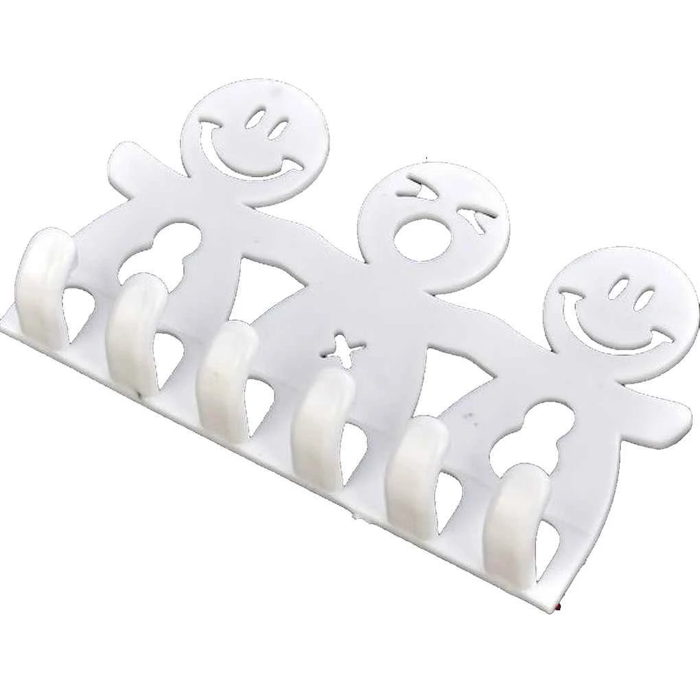 Soporte de plástico con dibujos de cara sonriente para cepillo de dientes, estante organizador de baño, herramienta para ahorro de espacio, suministros de baño