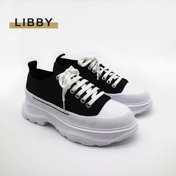 

Women Platform Sneakers Leather Causal Ladies Chunky Shoes 2020 White Woman High Black Fashion Brand Thick soled Designer Sneake