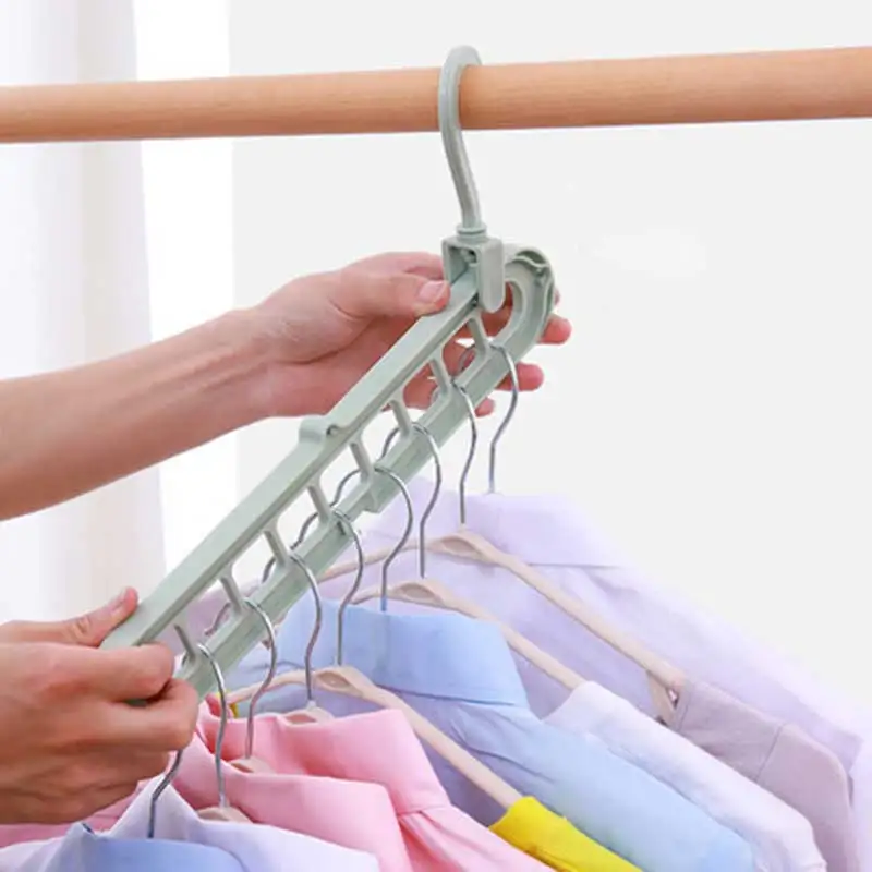 

9-hole Multi-function folding magic hangers Clothes hanger organizer Space Saving Hanger drying Racks Scarf clothes Storage