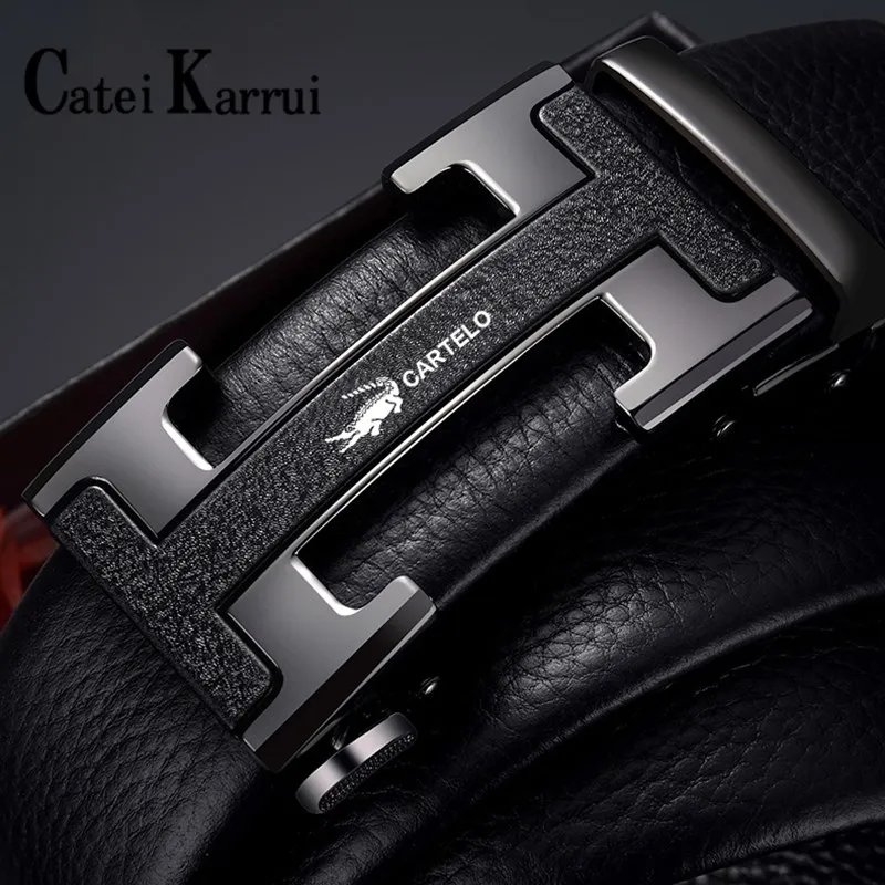

Catei Karrui Leather automatic buckle top layer cowhide belt pure men's business pants belt H-shaped belt buckle