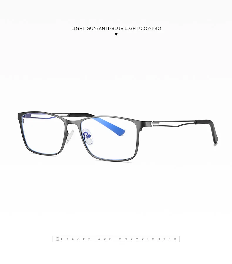 Унисекс, металлические анти-синие очки для мужчин, маленькая оправа, литературное плоское зеркало, Модные прямоугольные прозрачные компьютерные очки для женщин