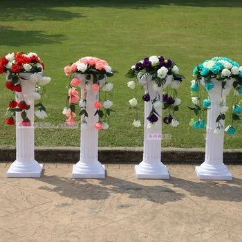 

Height 89cm (35 inch) Roman Road Lead Rome Plastic Column With Flower For Wedding Mall Opened Props free shipping