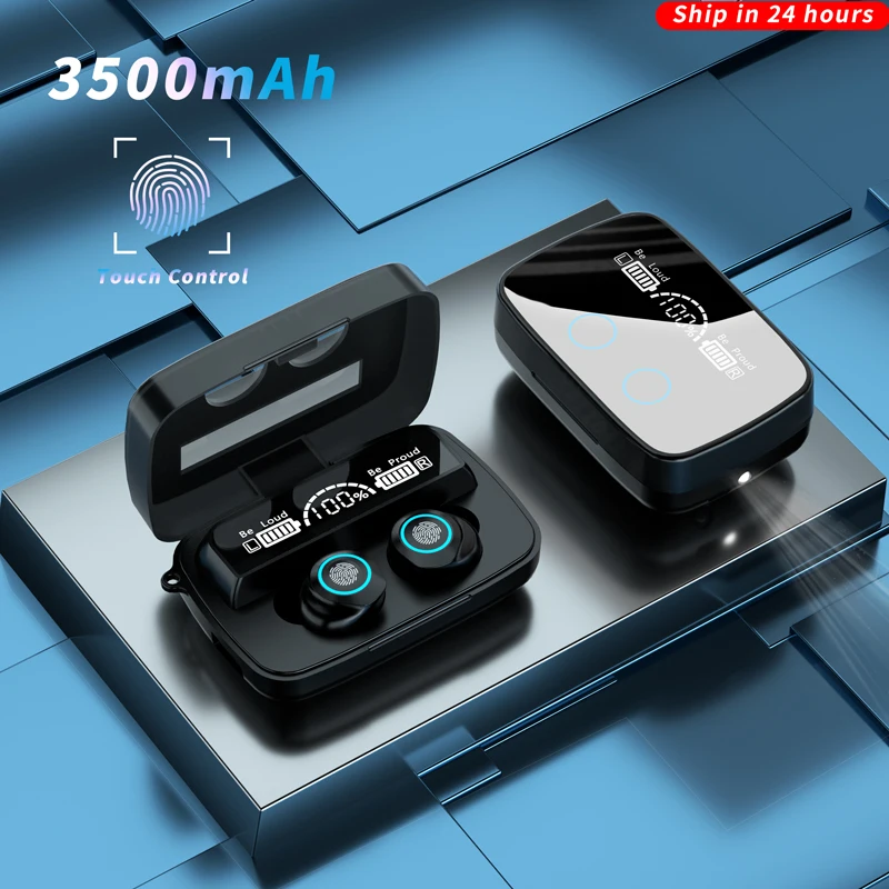 Новый 3500 мАч Bluetooth наушники Беспроводной светодиодный Дисплей зеркальный модуль