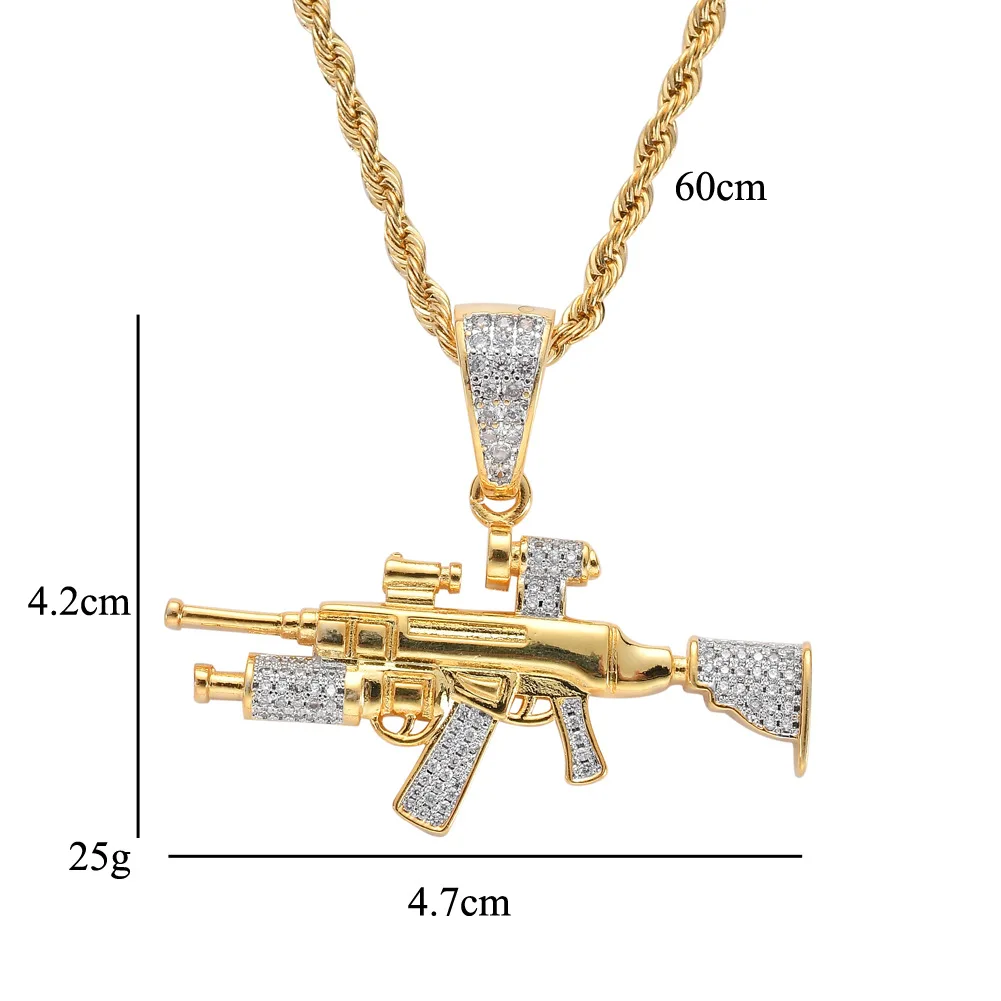 Sniper Rifle Gun Pendant Necklace 