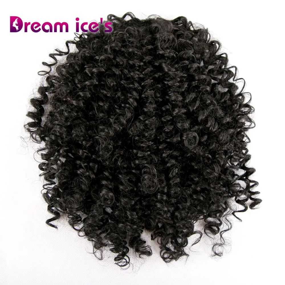 Синтетические 18 дюймов длинные афро кудрявые конский хвост наращивание волос с шнурком поддельные конский хвост зажимы в Dream ice's