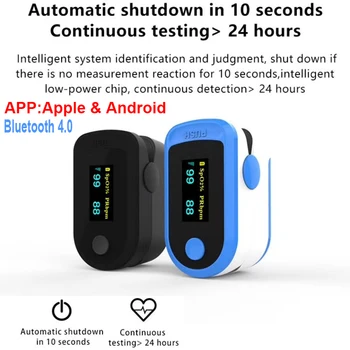 

Medical Digital Fingertip Pulse Oximeter OLED Display Blood Oxygen Sensor Measurement Meter for Android for Apple app Bluetooth