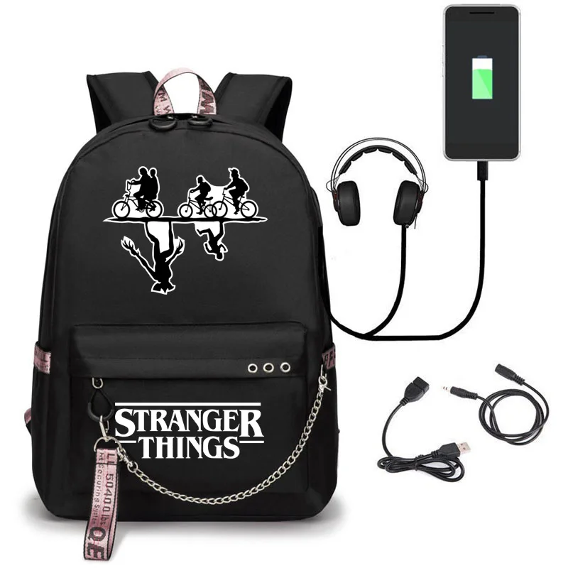 Stranger Things Backpack USB Charge 