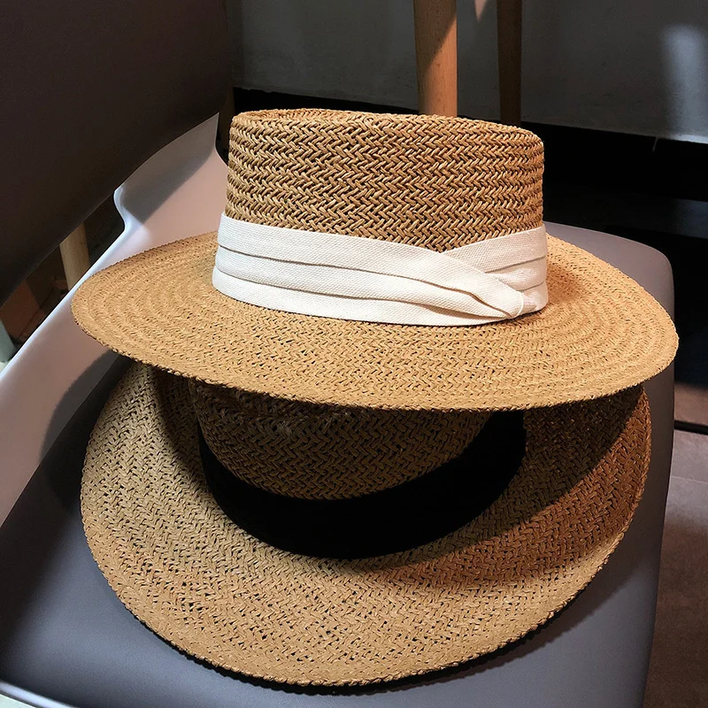Ladies Handmade Natural Straw Hat 
