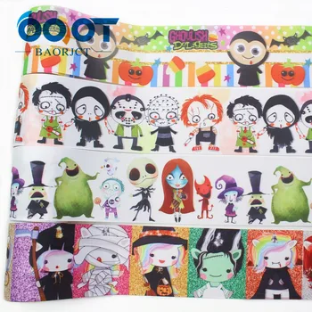 

OOOT BAORJCT I-19921-2254,75mm 10yards Halloween cartoon grosgrain Ribbons,bow cap accessories and decorations,DIY handmade