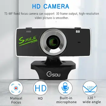 

120 Degrees Wide View USB Webcam HD Video Recording Camera Live Web Cameras For PC Computer With Microphone Online Webcams