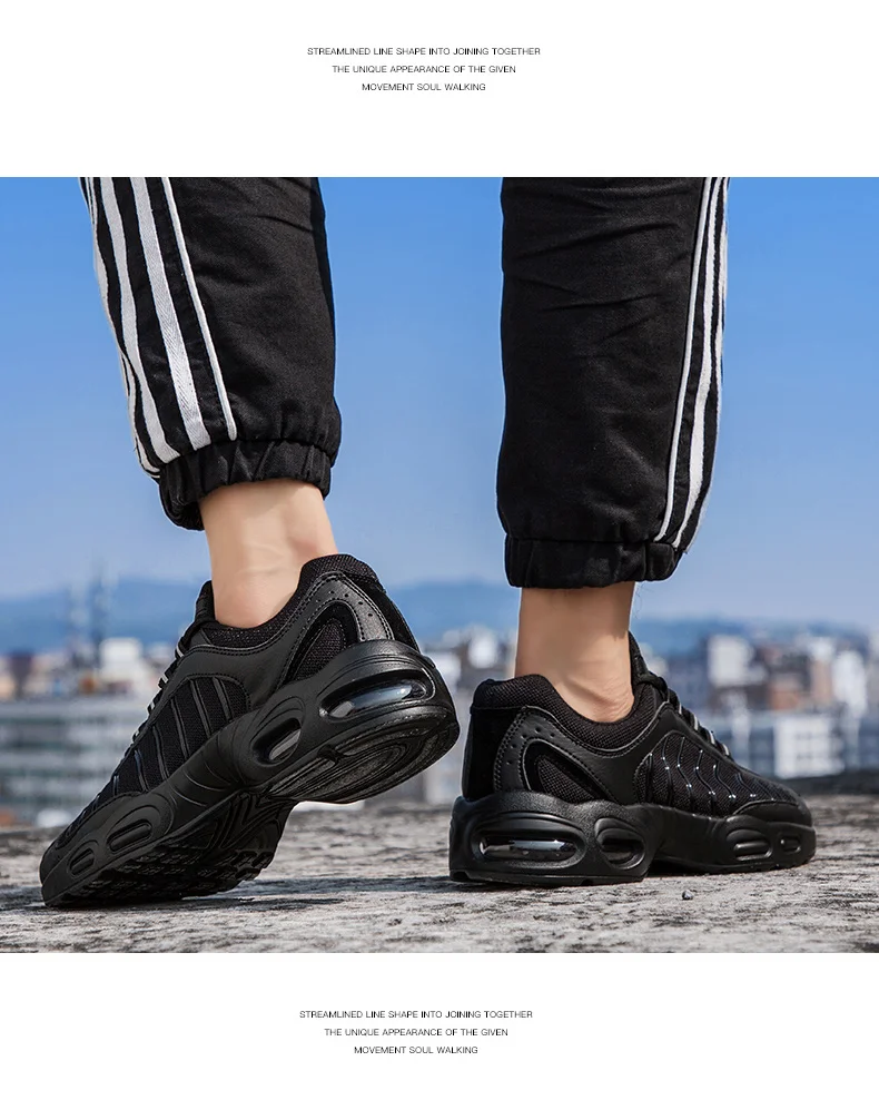 Новые мужские кроссовки на платформе с воздушной подушкой Спортивная дышащая обувь на толстой подошве спортивная обувь для мужчин Уличная Спортивная прогулочная обувь