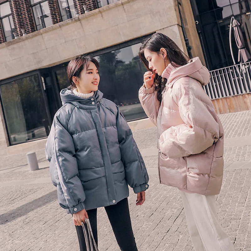 

Main Push Good Quality Velvet Joint Short Hooded Cotton Coat Women's 2019 Winter New Style Loose Shoulder Sleeve Best Friend-