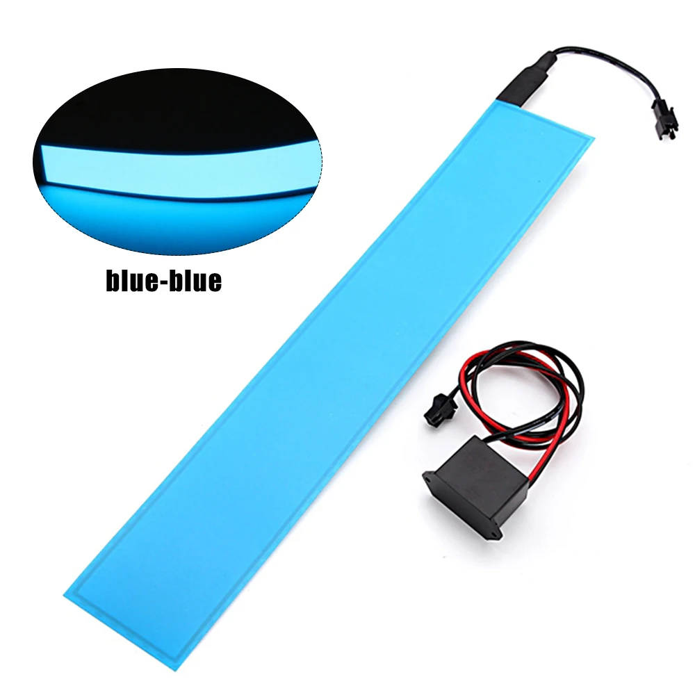 blue-blue 1" x 2" 12V Гибкая панель освещения электролюминесцентный задний ленточный светильник лампа с инвертором для дома автомобиля Вечерние - Цвет: blue-blue