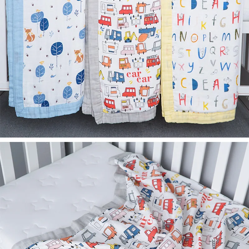Лучший подарок для детей Детская Пеленка, новорожденный детское одеяло для младенца детское банное полотенце 4 слоя муслин матрас подгузник Детский Комплект постельного белья