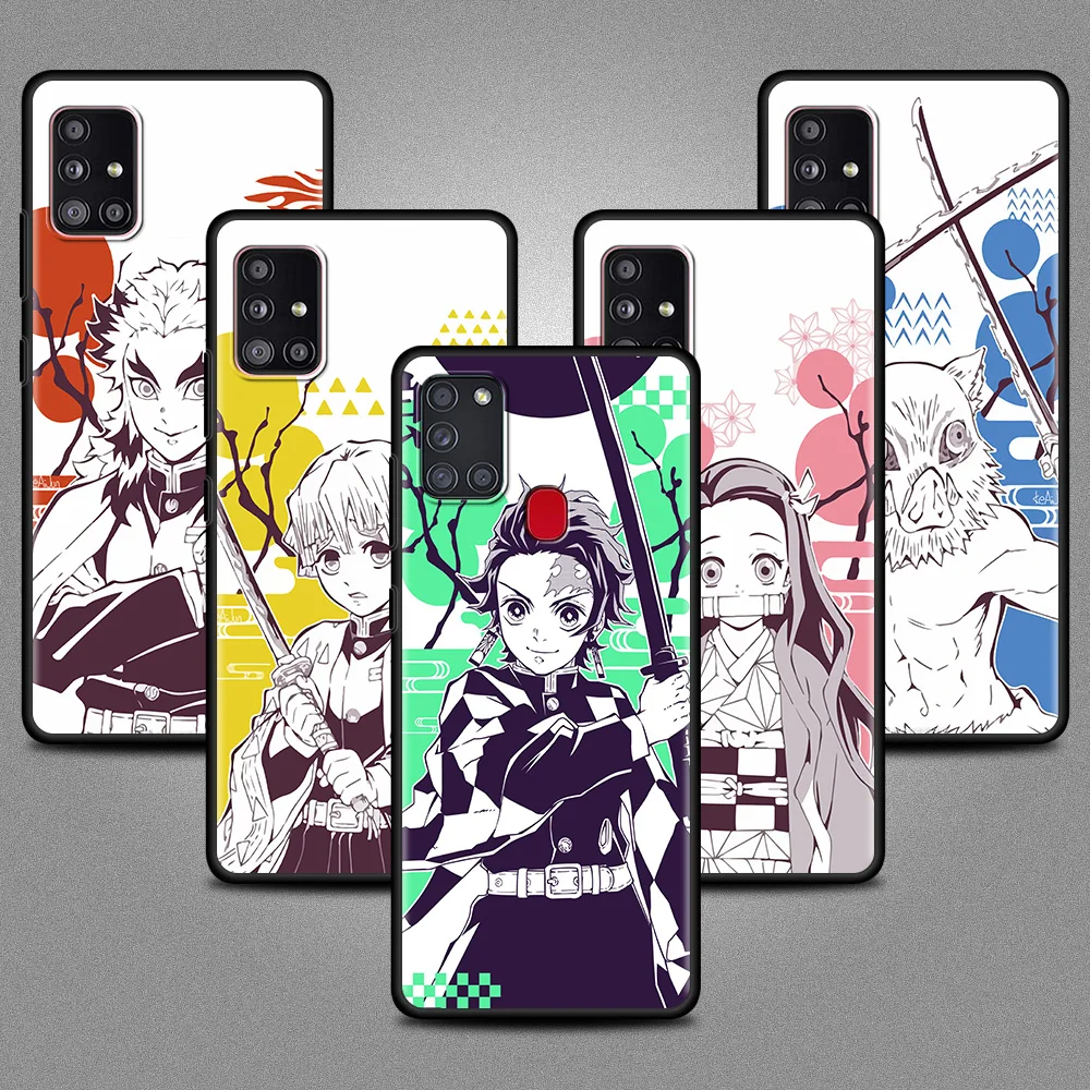 Demon Slayer Cute Anime Soft Case For Samsung Galaxy A51 A71 A21s A12 A31 A52 A41 Black A11 A72 A32 A42 5G A01 A91 A22 Fundas | Мобильные