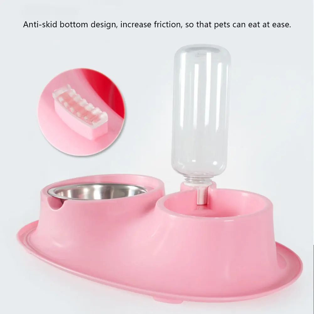 Stainless Steel Non Slip Splash Proof Pet Cat Bowl Dog Water Feeder Automatic Continuous Water Double 1 Stainless Steel Non Slip Splash Proof Pet Cat Bowl Dog Water Feeder Automatic Continuous Water Double 2