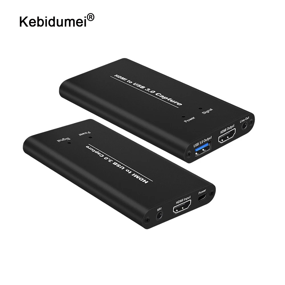 4K 60Hz видеозахвата USB3.0 Карта ключ с микрофоном совместимому HDMI/USB для игры в прямом